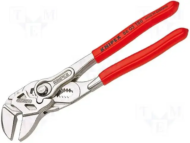 Knipex Pince-clé pince et clé à la fois chromée, gainées en plastique 180  mm 86 03 180