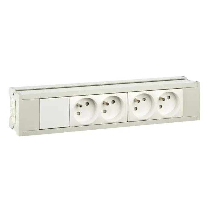 Schneider Electric ISM20401, OptiLine 45 - mini-boîtier de prises  escamotable - 4 modules